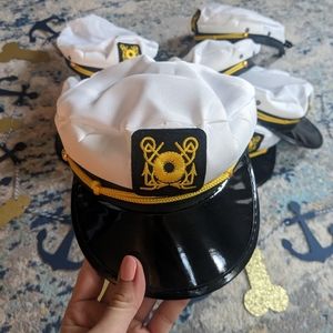 EIGHT NWOT Sailor / Captain Hats (+bachelorette banner)